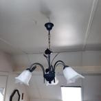 Kroonluchter met 3 lampen, Ophalen of Verzenden, Zo goed als nieuw, Glas, Landelijk