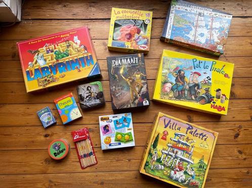 Lot de 12 jeux de société 6-8 ans et +, Hobby en Vrije tijd, Gezelschapsspellen | Bordspellen, Gebruikt, Ophalen of Verzenden
