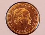 Monaco 2€ 2001 verguld, Postzegels en Munten, Munten | Europa | Euromunten, 2 euro, Losse munt, Monaco, Goud