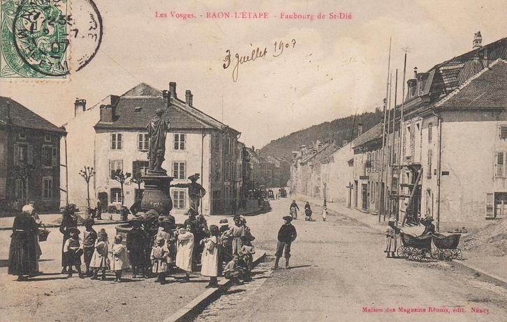 1907 - FRANCIA - Raon-l'Étape : Faubourg de Saint-Dié, Collections, Cartes postales | Étranger, Affranchie, France, Avant 1920
