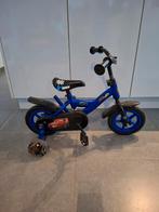 Kinderfietsje met zijwieltjes blauw (Cars Pixar editie), Fietsen en Brommers, Ophalen, Gebruikt, Minder dan 16 inch, Zijwieltjes