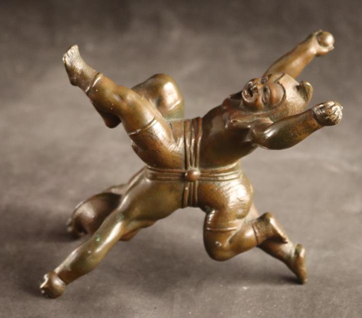 Antiek bronzen sculptuur van acrobaten, Antiek en Kunst, Kunst | Beelden en Houtsnijwerken, Ophalen of Verzenden