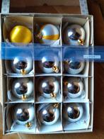 kerst 12 vintage kerstballen zilver kunststof kerstboom, Ophalen of Verzenden, Zo goed als nieuw