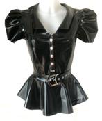 Latex jacket/bloes korte mouwen Small Little Rubber Cherry, Ophalen of Verzenden, Nieuw, Maat 36 (S), Zwart