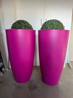 Roze bloempotten, set van 2 stuks, Ophalen, Kunststof, 40 cm of meer, Zo goed als nieuw