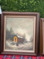 Mooie pipowagen in een sneeuwlandschap, Antiek en Kunst, Ophalen