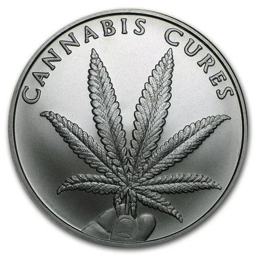 Cannabis Cures - Silver Shield - 1 Oz zilver US 2016, Postzegels en Munten, Munten | Amerika, Losse munt, Noord-Amerika, Zilver