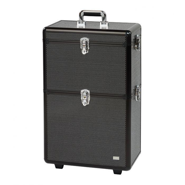 Sibel beauty koffer met strass steentjes, Handtassen en Accessoires, Beautycases, Zo goed als nieuw, Hardcase, Zwart, Met slot