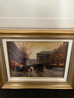Sfeervol stadsgezicht, olieverf op doek - Walter Sita, Antiek en Kunst, Ophalen