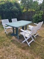 Salon de jardin robuste Table pliante en PVC 4 chaises 4 cou, Enlèvement, Utilisé, Salons de jardin