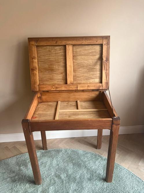 Vintage tekentafel / schrijftafel met opbergruimte, Huis en Inrichting, Bureaus, Gebruikt, Ophalen