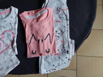 4 dunne pyjama's 122/128 meisje (zeeman) nieuw €5 beschikbaar voor biedingen