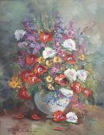 Jean-Jacques Foulon (1923-1980): Bloemenstilleven (O/D,74x94, Antiek en Kunst, Ophalen of Verzenden