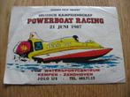 Oude Sticker Powerboat Racing 21 juni 1987 Belgisch Kampioen, Sport, Ophalen of Verzenden, Zo goed als nieuw