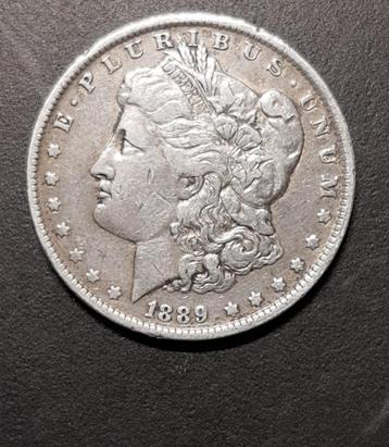 USA 1 Dollar 1889 0.900 zilver "Morgan Dollar" beschikbaar voor biedingen