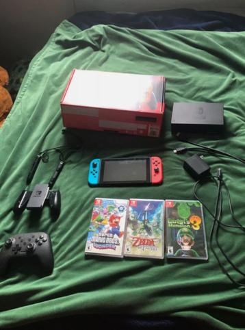 Nintendo Switch Rood/Blauw bundel. Inclusief console dock co beschikbaar voor biedingen