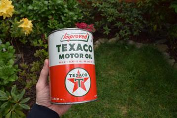 oude Amerikaanse Texaco olie blik 1950 USA beschikbaar voor biedingen