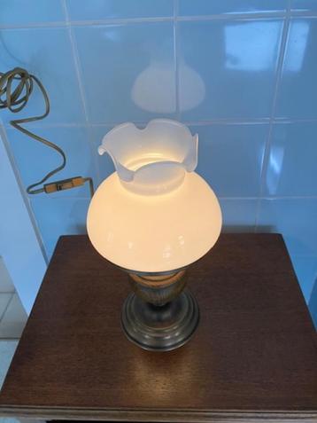 tafellamp/ sfeerlichten, Huis en Inrichting, Lampen | Tafellampen, Ophalen, Klassiek, Zo goed als nieuw, Glas