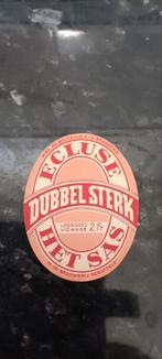 Oud bieretiket dubbel sterk br het Sas  Ecluse, Verzamelen, Biermerken, Ophalen of Verzenden, Zo goed als nieuw