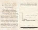 Vliegtuigongeval Veckerhagen 1965 Josephus Steemans, Verzamelen, Bidprentjes en Rouwkaarten, Ophalen of Verzenden