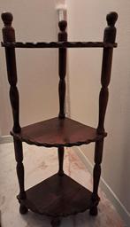 Étagère vintage en coin à 3 plateaux en bois, Enlèvement, Comme neuf