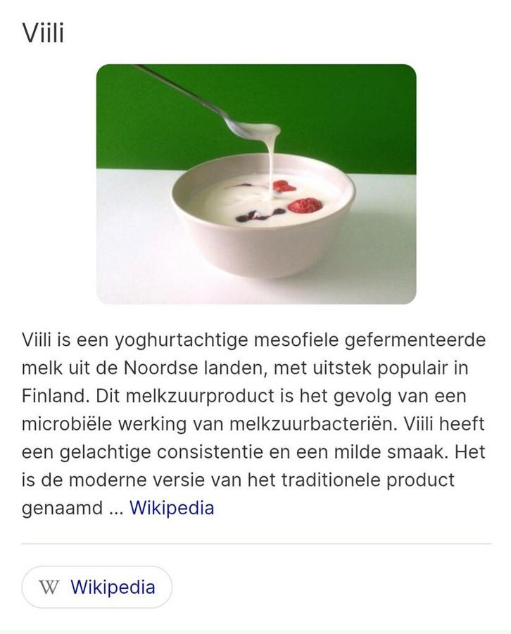 Villi. Finse gefermenteerde joghurt, 50 gr, Diversen, Levensmiddelen, Ophalen