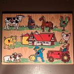 Inleg puzzel ( hout )  Thema : boerderij, Comme neuf, Enlèvement ou Envoi