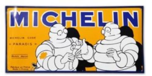 Michelin paragon emaillen reclame bord en veel andere borden, Collections, Marques & Objets publicitaires, Comme neuf, Panneau publicitaire