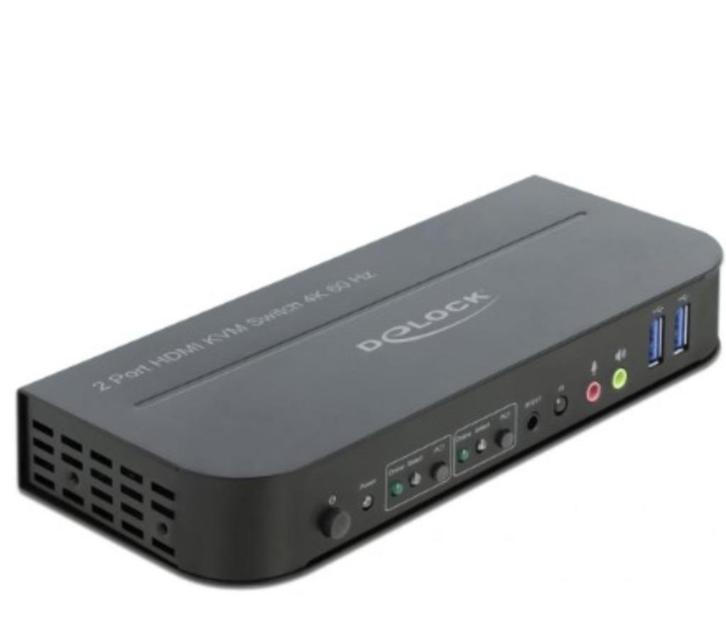 2 Port HDMI KVM Switch 4K 60 Hz - DeLock, Computers en Software, Pc- en Netwerkkabels, Zo goed als nieuw, Ophalen of Verzenden