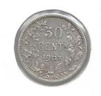 12891 * 50 cent 1907 vlaams  met punt * Z.Fr, Postzegels en Munten, Munten | België, Verzenden, Zilver
