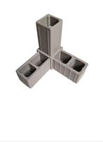 Hoekstukje 3 weg 20 x 20 x 1,5 mm 3-weg Haaks Grijs, Ophalen of Verzenden, Nieuw, Kunststof, Volière