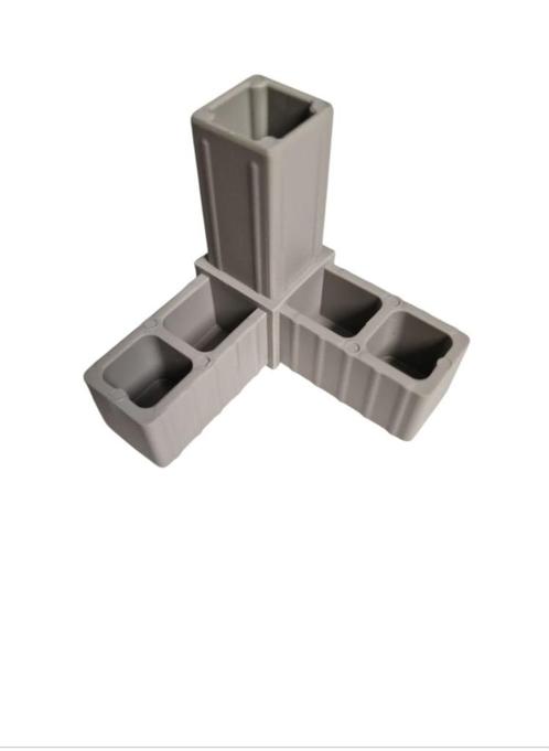 Hoekstukje 3 weg 20 x 20 x 1,5 mm 3-weg Haaks Grijs, Dieren en Toebehoren, Vogels | Hokken en Kooien, Nieuw, Volière, Kunststof