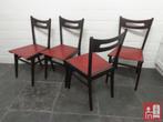 Ensemble de chaises vintage noir/rouge, Quatre, Vintage Retro, Bois, Utilisé