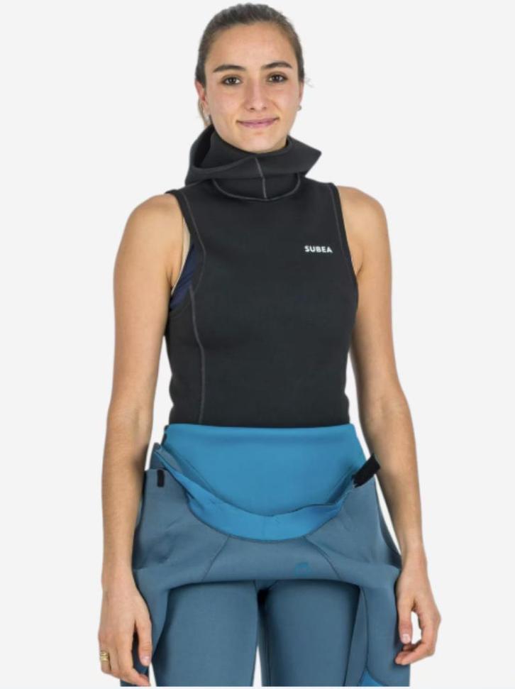 Duiktop met vaste kap neopreen 3/2 mm zwart - Subea, Watersport en Boten, Duiken, Nieuw, Duikpak, Ophalen