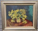 huile sur toile fleurs signe albert embrechts, Antiek en Kunst, Ophalen of Verzenden