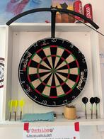 Dartbord met kast en lamp te koop, Sport en Fitness, Darts, Ophalen, Gebruikt, Dartbord