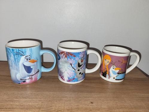 3 Delige Frozen1 en Frozen 2 Mokjes Elsa en Olaf, Huis en Inrichting, Keuken | Servies, Zo goed als nieuw, Ophalen of Verzenden