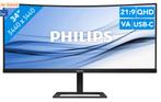 Computerscherm curved 34 inch, Computers en Software, Monitoren, Philips, Zo goed als nieuw, 61 t/m 100 Hz, Ingebouwde speakers