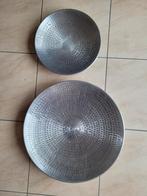 2 Ikea-bakjes grijs gehamerd metaal, Huis en Inrichting, Woonaccessoires | Dienbladen, Ophalen, Metaal