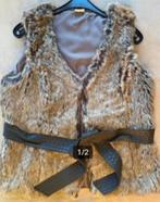 Mouwloze jas/vest van imitatiebont in XXL met riem, Kleding | Dames, Jassen | Winter, Bruin, Maat 46/48 (XL) of groter, Ophalen of Verzenden