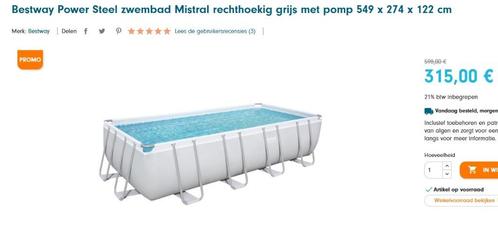 Bestway Power Steel Zwembad, Tuin en Terras, Zwembaden, Gebruikt, Opzetzwembad, 120 cm of meer, 400 cm of meer, 200 tot 300 cm
