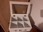 Boîte à thé en bois blanc 6 compartiments - boîte de rangeme, Maison & Meubles, Accessoires pour la Maison | Coffres, Comme neuf