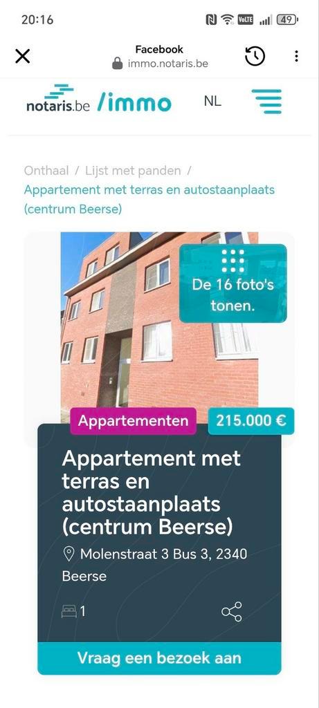 Appartement te koop, Immo, Appartementen en Studio's te huur