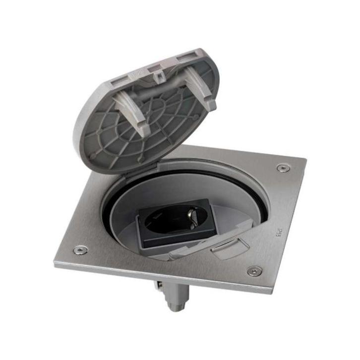 Simon K45 waterdichte vloerstopcontact - RVS IP66, Doe-het-zelf en Bouw, Elektriciteit en Kabels, Nieuw, Stopcontact, Ophalen of Verzenden