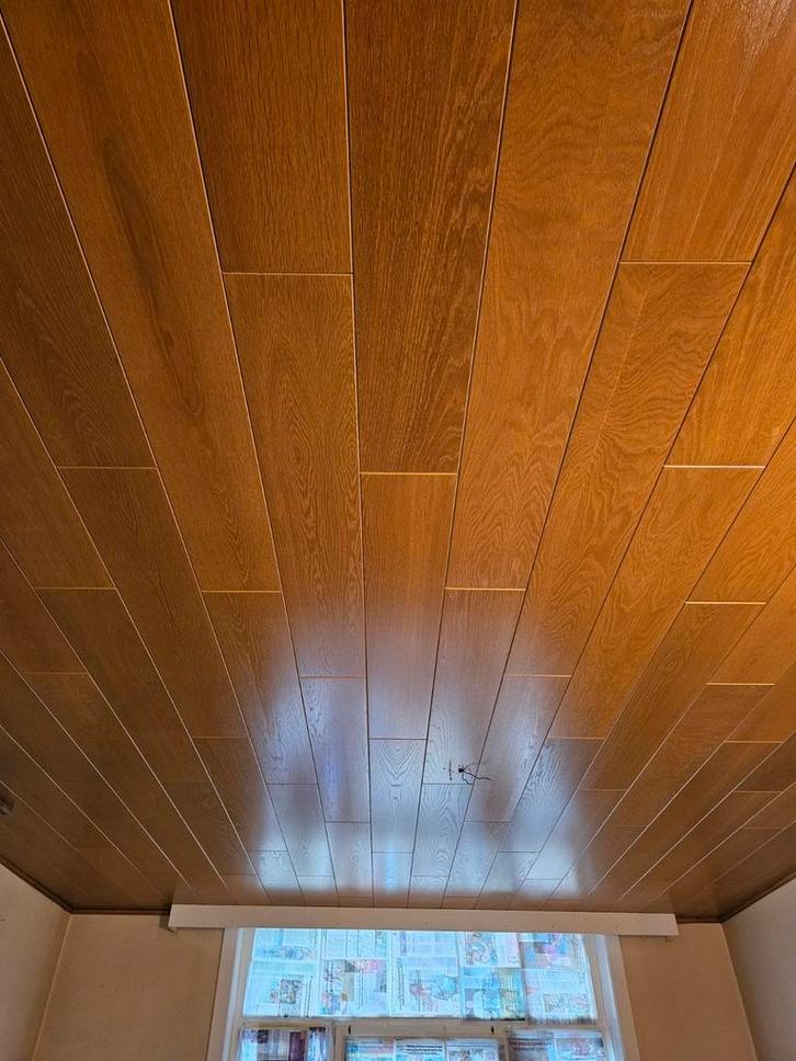 Goede kwaliteit klik plafond ca 25m² ( klik laminaat) ?, Doe-het-zelf en Bouw, Platen en Panelen, Zo goed als nieuw, Ophalen