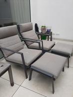 Tuinzetels + voetenbank, Tuin en Terras, Tuinstoelen, Ophalen, Zo goed als nieuw, Aluminium, Verstelbaar
