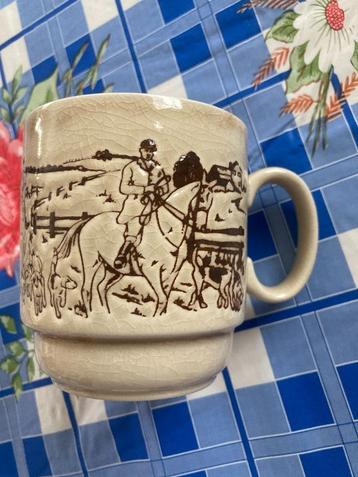 Leuke Vintage mok met paarden beschikbaar voor biedingen