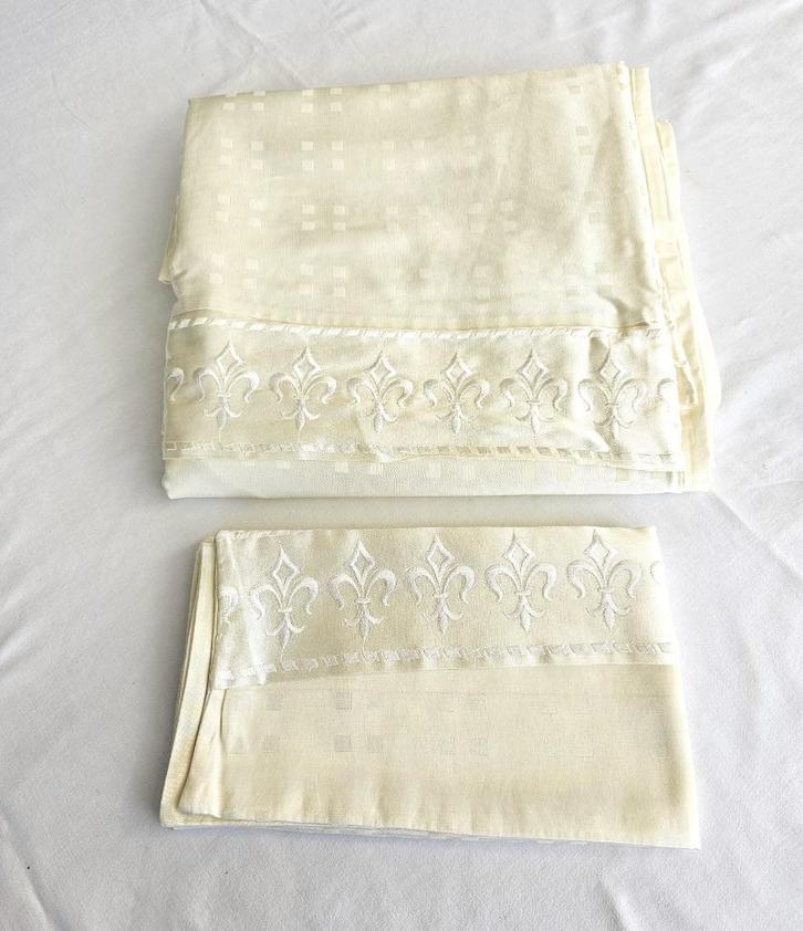 Champagnekleurige satijnen dekbedovertrek + kussensloop, Huis en Inrichting, Slaapkamer | Beddengoed, Gebruikt, Dekbedovertrek