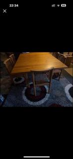 Table en sapin massif avec 6 chaises, Ophalen, Zo goed als nieuw