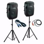 Actieve 12 inch Speakers Incl Statieven en kabels 1000 Watt, Ophalen of Verzenden, Nieuw, 120 watt of meer, Overige merken